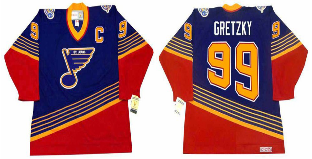 2019 Men St.Louis Blues 99 Gretzky blue CCM NHL jerseys